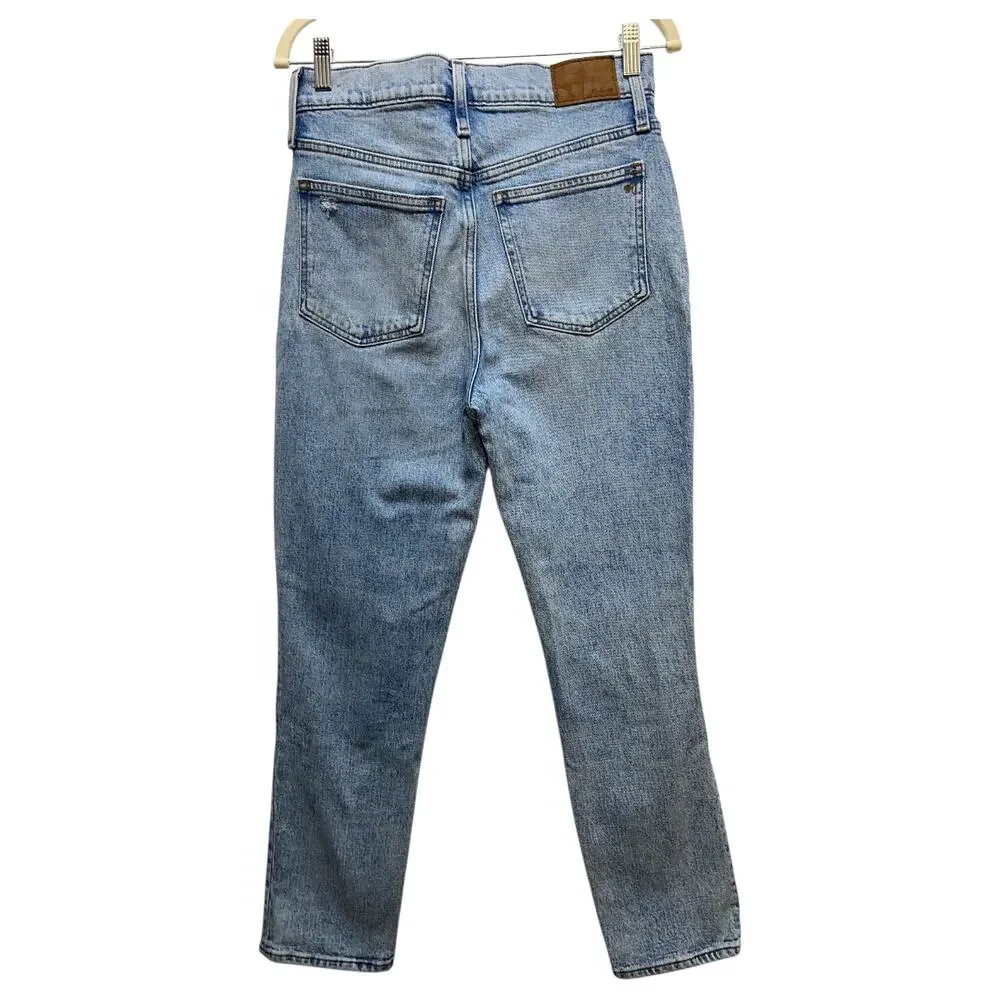 Madewell Perfect Vintage Crop Jeans Women’s 27 High Rise Light Wash Distressed - Picture 3 of 9